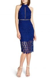 Bardot Gemma Halter Lace Sheath Dress at Nordstrom